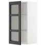 IKEA METOD МЕТОД, навісна шафа,полиці / скляні дверцята, білий / ЛЕРХЮТТАН чорна морилка, 40x80 см 894.542.95 фото