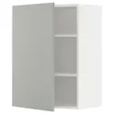 IKEA METOD МЕТОД, шафа навісна із полицями, білий / Хавсторп світло-сірий, 60x80 см 395.383.87 фото thumb №1