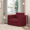 IKEA VIMLE ВІМЛЕ, крісло, Лейде червоний/коричневий 194.771.44 фото thumb №2