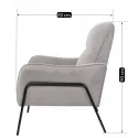 Крісло м'яке MEBEL ELITE ALBERTO, тканина: сірий фото thumb №14