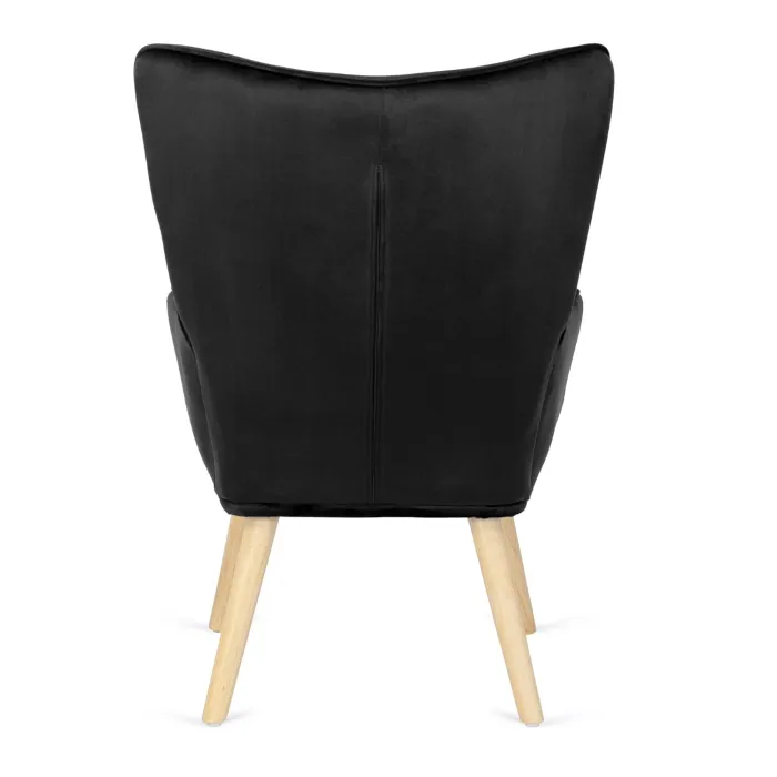 Крісло м'яке оксамитове з підставкою для ніг MEBEL ELITE LOZANO Velvet, Чорний фото №12