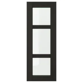 IKEA LERHYTTAN ЛЕРХЮТТАН, скляні дверцята, чорна морилка, 30x80 см 403.560.79 фото