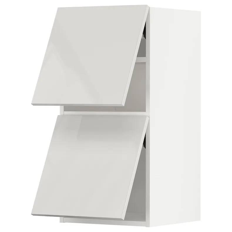 IKEA METOD МЕТОД, навісна шафа гориз 2 дверц нат мех, білий / Ringhult світло-сірий, 40x80 см 093.945.97 фото №1