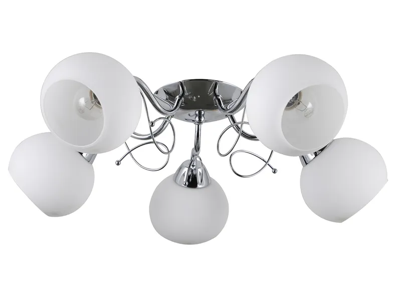 BRW Стельовий світильник Masseri 5-точковий сріблясто-білий 077034 фото №1