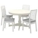 IKEA INGATORP ІНГАТОРП / EKEDALEN ЕКЕДАЛЕН, стіл+4 стільці, білий білий / ОРРСТА світло-сірий, 110 / 155 см 194.827.01 фото thumb №1