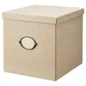 IKEA KVARNVIK КВАРНВИК, коробка с крышкой, бежевый, 32x35x32 см 004.594.80 фото thumb №1
