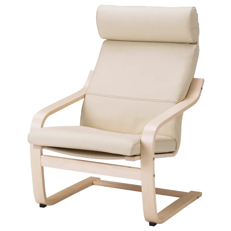 IKEA POÄNG ПОЕНГ, подушка для крісла, Глоса ламана біла 301.059.01 фото №2