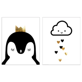 IKEA BILD БІЛЬД, постер, милі пінгвіни, 40x50 см 705.216.43 фото