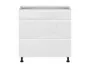 BRW Кухонный цокольный шкаф Sole 80 см с выдвижными ящиками белый глянец, альпийский белый/глянцевый белый FH_D3S_80/82_2SMB/SMB-BAL/BIP фото