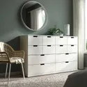 IKEA NORDLI НОРДЛИ, комод с 12 ящиками, белый, 160x99 см 592.394.91 фото thumb №2