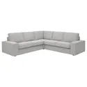 IKEA KIVIK КИВИК, 4-местный угловой диван, Талмира белая/черная 094.847.29 фото thumb №1