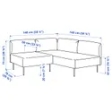 IKEA LILLEHEM ЛІЛЛЕХЕМ, модульний кутовий диван, 2-місний, ВІССЛЕ бежевий/деревина 295.362.80 фото thumb №6