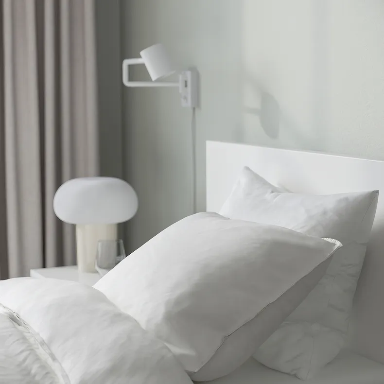 IKEA MALM МАЛЬМ, каркас кровати с матрасом, белый / Валевог средней жесткости, 120x200 см 095.446.67 фото №5
