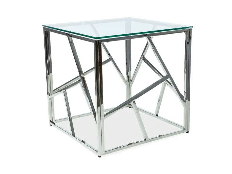 Журнальний столик скляний SIGNAL ESCADA B, 55x55 см. прозорий / хромований фото №1