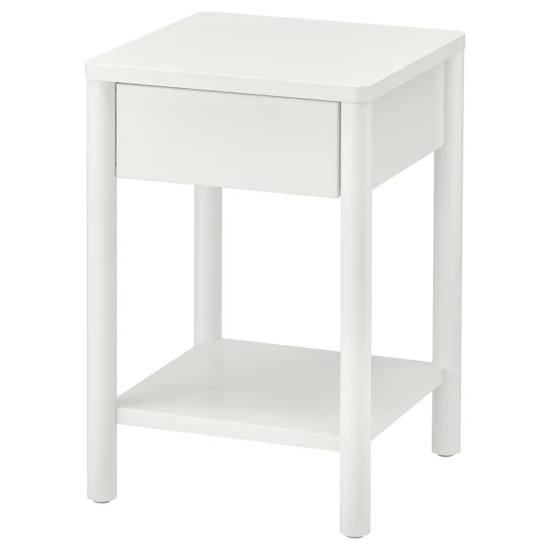 IKEA TONSTAD ТОНСТАД, приліжковий столик, вершки, 40x40x59 см 805.100.07 фото №1