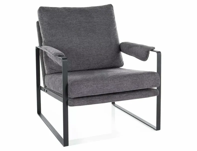 Кресло мягкое с металлической рамой SIGNAL FOCUS Brego, темно-серый / матовый черный фото №1