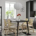 IKEA LISABO ЛИСАБО / SALNÖ САЛЬНО, стол+4 стула с подлокотниками, черный ротанг / натуральный ротанг 495.646.15 фото thumb №2