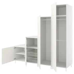 IKEA PLATSA ПЛАТСА, гардеробна шафа, 6 дверцят, білий / ФОННЕС білий, 240x57x231 см 394.253.52 фото