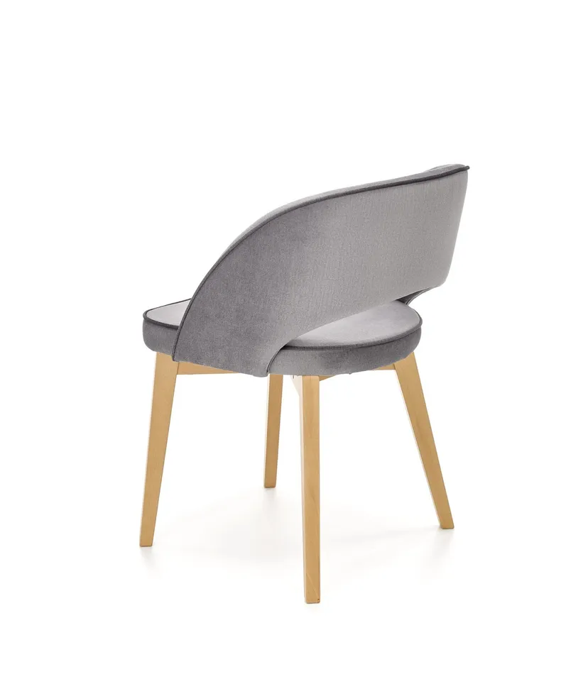 Кухонный стул бархатный HALMAR MARINO Velvet, серый MONOLITH 85 / дуб медовый фото №3
