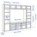 IKEA BESTÅ БЕСТО, комбінація шаф для тв/скляні дверц, біле скло Sutterviken/Sindvik біле прозоре скло, 300x42x231 см 394.112.51 фото thumb №8