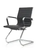 Офісне крісло HALMAR PRESTIGE SKID екошкіра, чорний фото thumb №2