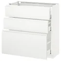 IKEA METOD МЕТОД / MAXIMERA МАКСІМЕРА, підлогова шафа з 3 шухлядами, білий / Voxtorp матовий білий, 80x37 см 191.128.37 фото thumb №1