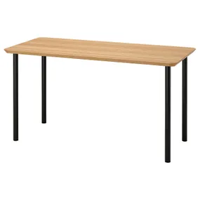 IKEA ANFALLARE АНФАЛЛАРЕ / ADILS АДИЛЬС, письменный стол, бамбук / черный, 140x65 см 394.176.96 фото