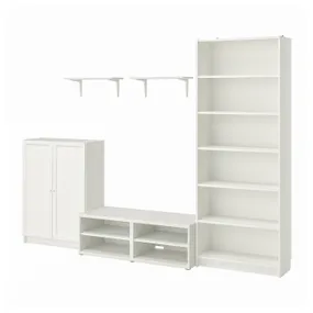 IKEA BILLY БИЛЛИ / BESTÅ БЕСТО, шкаф для ТВ, комбинация, белый, 280x40x202 см 893.986.81 фото