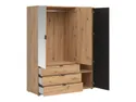 BRW 3-дверна шафа Vabres 150 см з 3 дверима і 3 шухлядами дубові ремісничі рейки, дуб ремісничий/чорний SZF1D2M3S-DASN/DASN/CA фото thumb №3