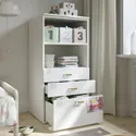 IKEA SMÅSTAD СМОСТАД / PLATSA ПЛАТСА, книжкова шафа, білий білий / з 3 шухлядами, 60x57x123 см 493.878.06 фото thumb №4