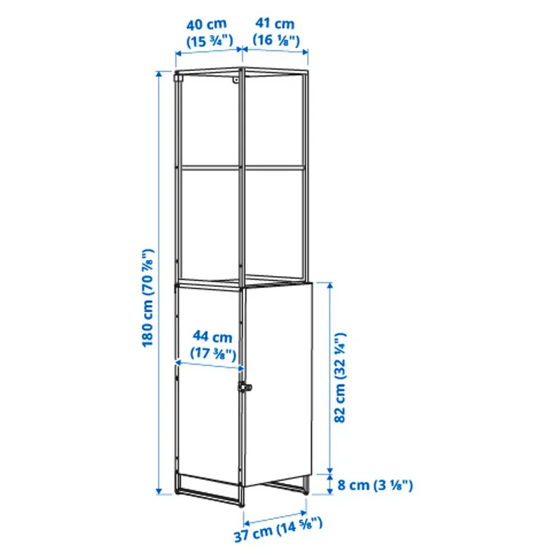 IKEA JOSTEIN ЙОСТЕЙН, стеллаж с дверцей, внутренний / наружный / белый, 41x44x180 см 694.372.35 фото №5