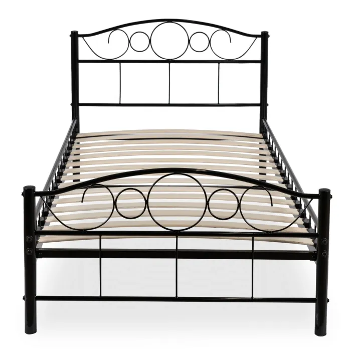 Кровать односпальная металлическая MEBEL ELITE GRIFFIN, 90x200 см, Черный фото №1