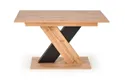 Обеденный стол раскладной HALMAR XARELTO 130-175x85 см дуб вотан, черный фото thumb №11