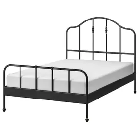 IKEA SAGSTUA САГСТУА, каркас кровати, черный/Линдбоден, 140x200 см 694.950.27 фото