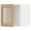 IKEA METOD МЕТОД, навесной шкаф со стеклянной дверцей, белый / дуб форсбака, 40x40 см 895.093.49 фото thumb №1
