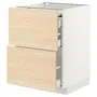 IKEA METOD МЕТОД / MAXIMERA МАКСИМЕРА, напольный шкаф с выдвиж панелью / 3ящ, белый / аскерсундский узор светлый ясень, 60x60 см 194.338.38 фото