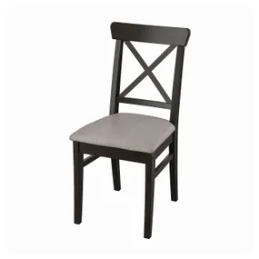 IKEA INGOLF ІНГОЛЬФ, стілець, коричнево-чорний / Nolhaga сіро-бежевий 004.730.75 фото