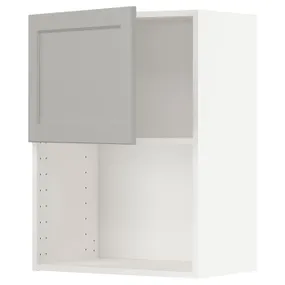 IKEA METOD МЕТОД, навесной шкаф для СВЧ-печи, белый / светло-серый, 60x80 см 094.698.04 фото