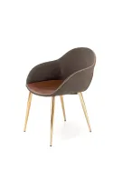 Кухонний стілець HALMAR K304 темно-сірий/коричневий/золотистий хром фото thumb №3
