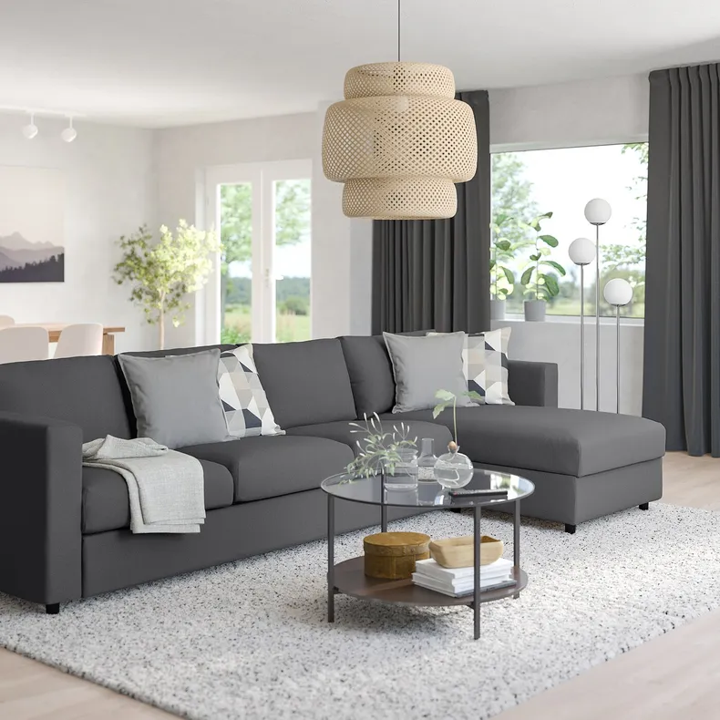 IKEA VIMLE ВІМЛЕ, 4-місний диван із кушеткою, ХАЛЛАРП сірий 893.995.10 фото №2