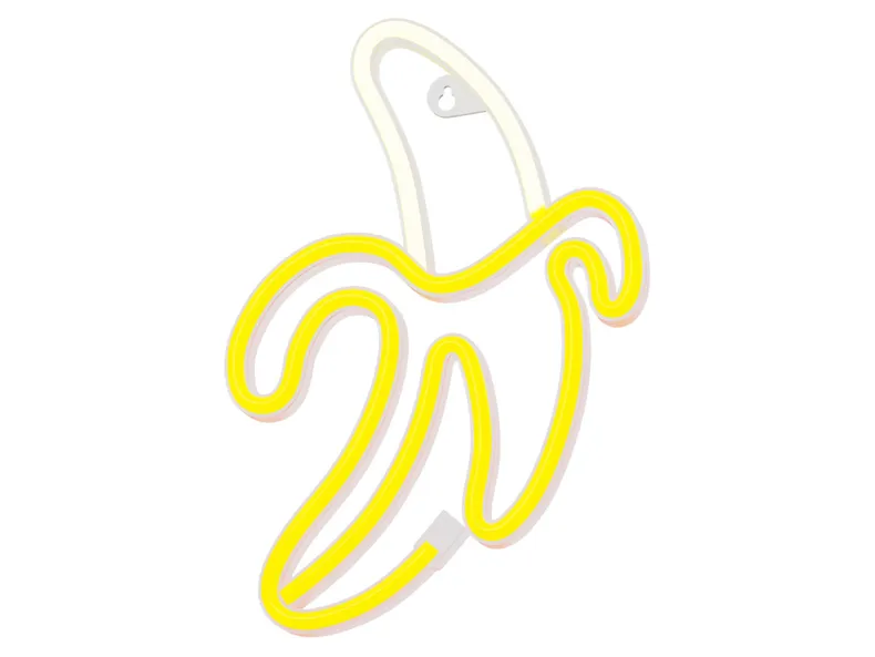 BRW Дитячий неоновий настінний світильник Banana LED жовтий 093793 фото №1