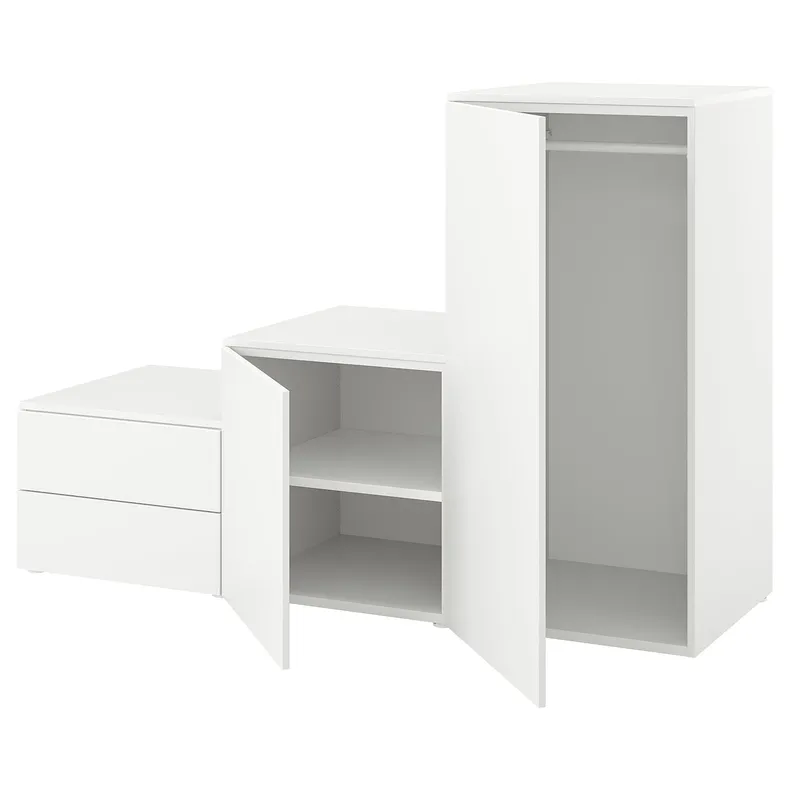 IKEA PLATSA ПЛАТСА, гардероб із 2 дверцятами+2 шухлядам, білий/ФОННЕС білий, 180x57x123 см 794.369.14 фото №1