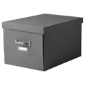 IKEA TJOG ТЙОГ, коробка для зберігання з кришкою, темно-сірий, 35x56x30 см 804.776.68 фото thumb №1