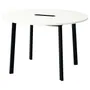 IKEA MITTZON МИТТЗОН, конференц-стол, круглый белый / черный, 120x75 см 895.304.35 фото