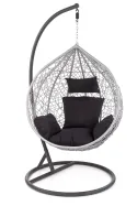 Садове крісло, кокон HALMAR EGGY, сірий / чорний фото thumb №1