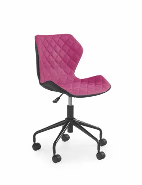 Кресло компьютерное офисное вращающееся HALMAR MATRIX черный/розовый, ткань фото
