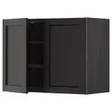 IKEA METOD МЕТОД, навісна шафа з полицями / 2 дверцят, чорний / Лерхіттан, пофарбований у чорний колір, 80x60 см 694.664.40 фото thumb №1