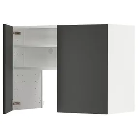 IKEA METOD МЕТОД, навесной шкаф д / вытяжки / полка / дверь, белый / Никебо матовый антрацит, 80x60 см 195.044.06 фото