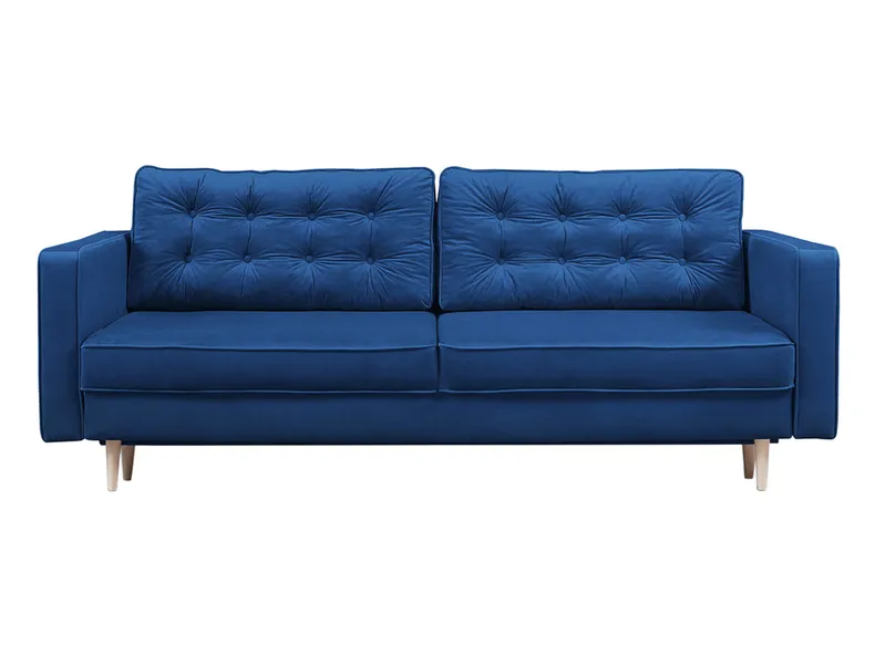 BRW тримісний диван Tivoli розкладний з ящиком для зберігання темно-синій велюр, Riviera 81 Blue SO3-TIVOLI-3DL-G1_B8487C фото №1