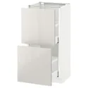 IKEA METOD МЕТОД / MAXIMERA МАКСИМЕРА, напольный шкаф с 2 ящиками, белый / светло-серый, 40x37 см 391.425.84 фото thumb №1